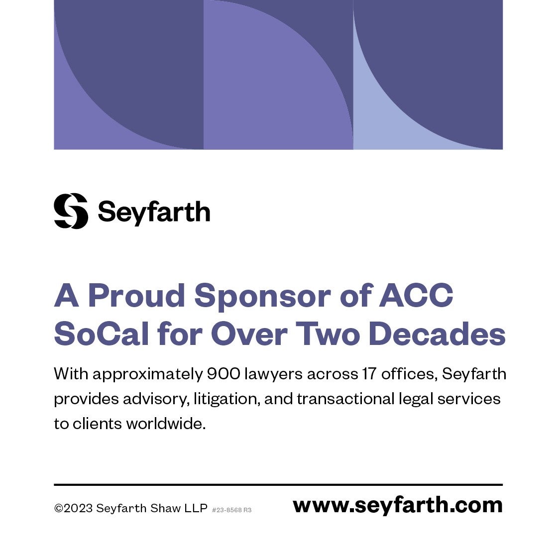 SoCal's 2023 Seyfarth Sponsor Ad